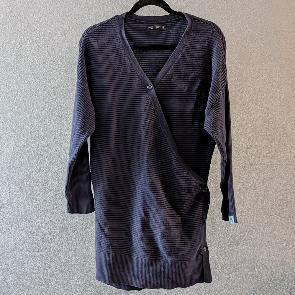 Women's Levelwear Verve Seattle Kraken Navy Wrap Ribbed Sweater Sz M